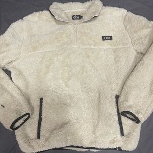ZYIA Cream Plush Quarter Zip Pullover